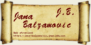 Jana Balzamović vizit kartica